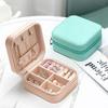 1Pcs Tragbare Schmuck Box Schmuck Organizer Display Reise Schmuck Fall Boxen Taste Leder Lagerung Zipper Jewelers WBL