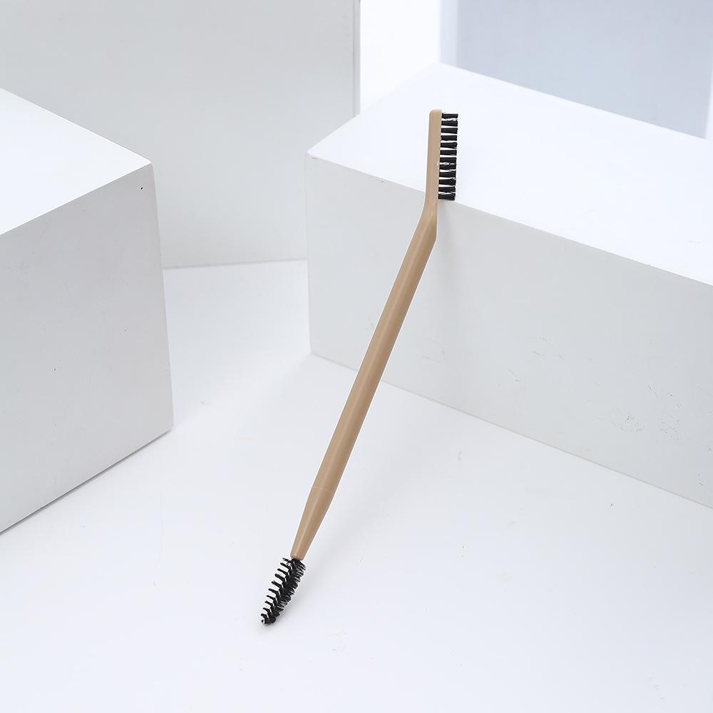 1 Stück Weiß/Schwarz Wimpernzange & Augenbrauenbürste, Biegsame Mehrzweck-Doppelseitige Make-up-Bürste Mit Ergonomischem Griff, Augenbrauenbürste