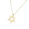 Irregular Five Pointed Star Necklace Stainless Steel Gold Plated Geometric Pendant For Women Daily Jewelry