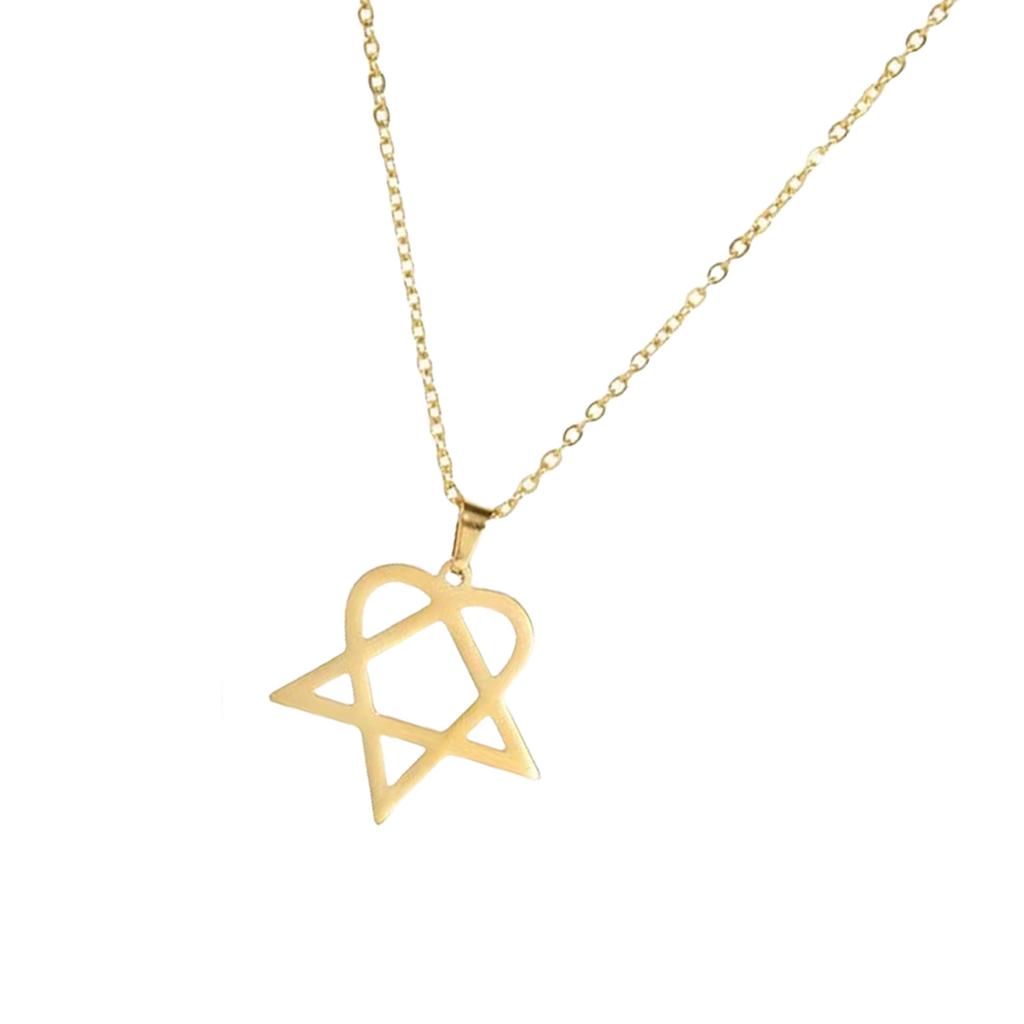 Irregular Five Pointed Star Necklace Stainless Steel Gold Plated Geometric Pendant For Women Daily Jewelry