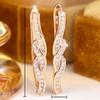 Luxury Female White Stone Irregular Hoop Earrings Trendy Fashion Gold Color Wedding Jewelry For Women