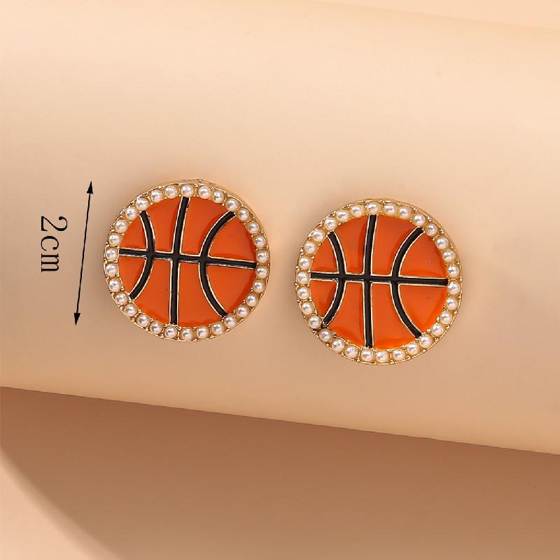 Korean Creative Football Metal Earrings - Simple & Stylish Women's Fashion Accessories