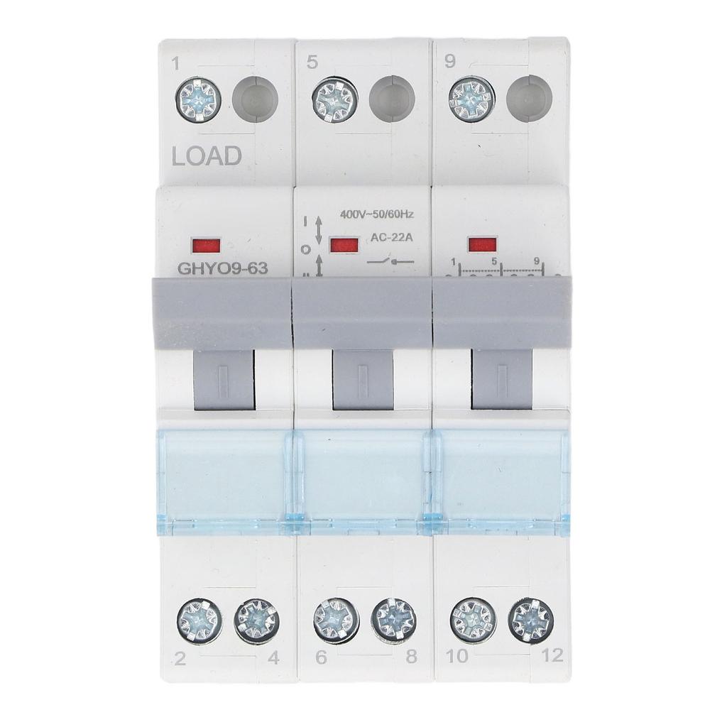 3P Dual Power Transfer Isolation Switch DIN 35mm Rail Mounting Manual Conversion Switch 63A 400V