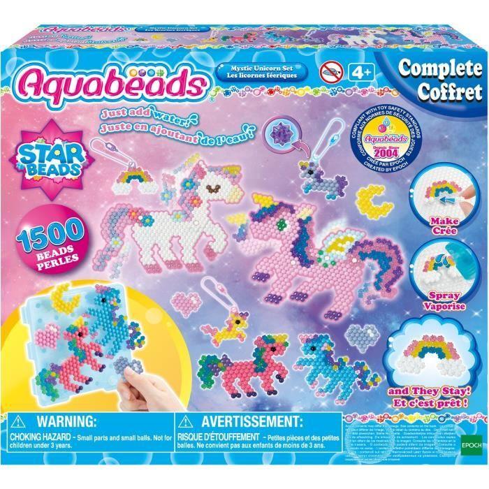 Aquabeads - Märchenhafte Einhörner - Kreatives Hobby - 1500 Perlen - Rosa