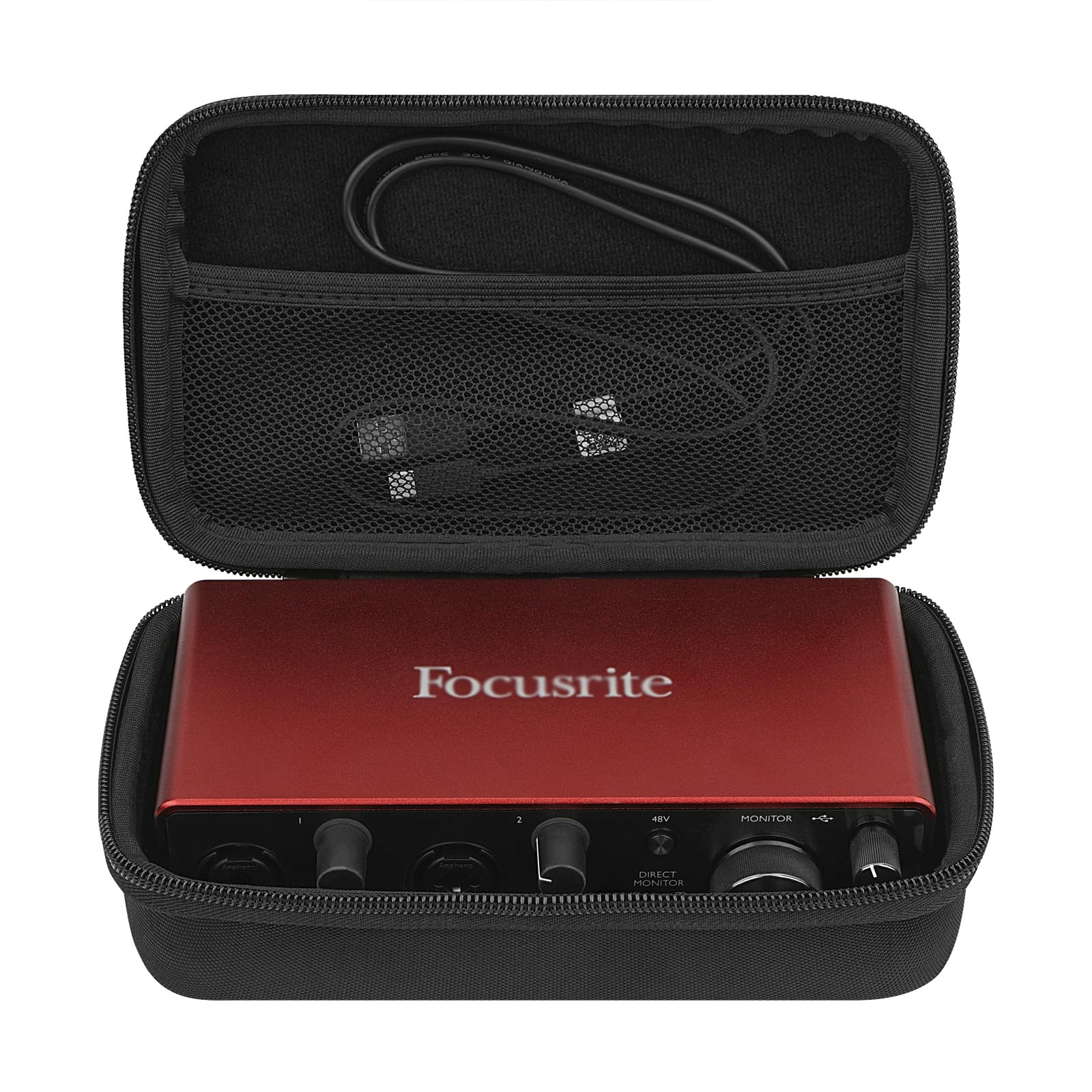

Musiin Чехол для звуковой карты, совместимый с Focusrite Scarlett 2i2 3-го поколения, 3-го поколения, Аудиоинтерфейс, Чехол с бархатной внутренней отделкой, Крышка, (черный)