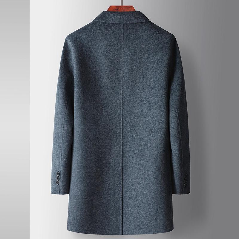 Autumn and Winter Handmade Double-sided Trench Coat Middle-aged and Young Business Leisure Warm Wool Nizi Jacket