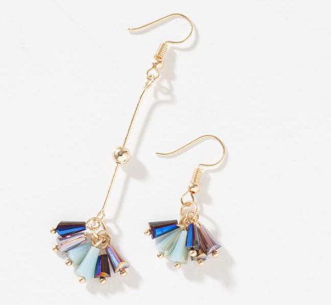 

New Design Asymmetric Dangle Earrings For Women Trendy Bijoux Colorful Crystal Tassel Pendientes Hot Christmas Gifts