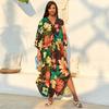 European and American Beach Blouse Hand-woven Positioning Printing Large Size Dress Vacation Beach Skirt
