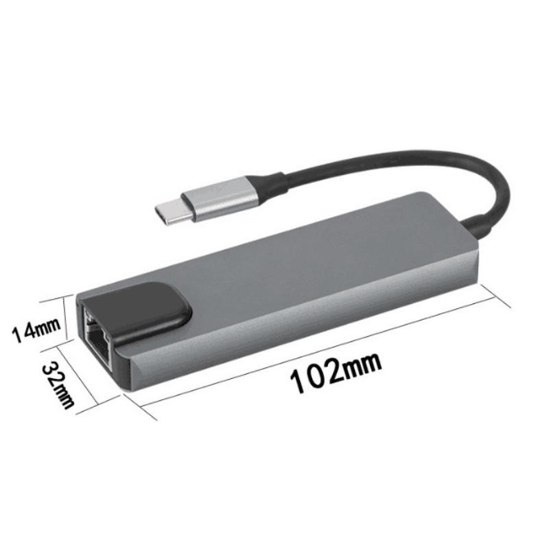 5-in-1 Multiport Type-C Hub: HDMI, Gigabit Network Adapter, and Converter Dock