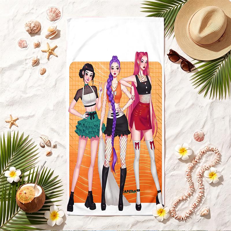HUNTRIX Soft Beach Towel Stylish Beach Pool Towel for Summer Seaside Vacation Travel