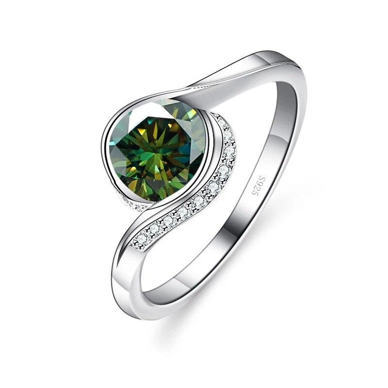 Bague Ringen S925 Pure Inlaid 1ct D Color Moissanite Roundabout Bag Series Women's Simple Closed Ring