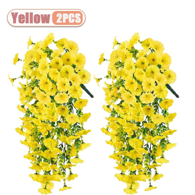 

2-8PCS Faux Morning Glory Artificial Flowers Wall Hanging Indoor Outdoor Home Decor Garden Floral Arrangement Decorations