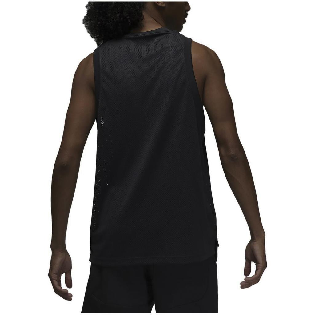 Jordan Flight MVP Logo Potisk Kulatý Výstřih Prodyšná Síťovina Basketbalové Tílko Pánské Topy Šedá Černá DX9729-045