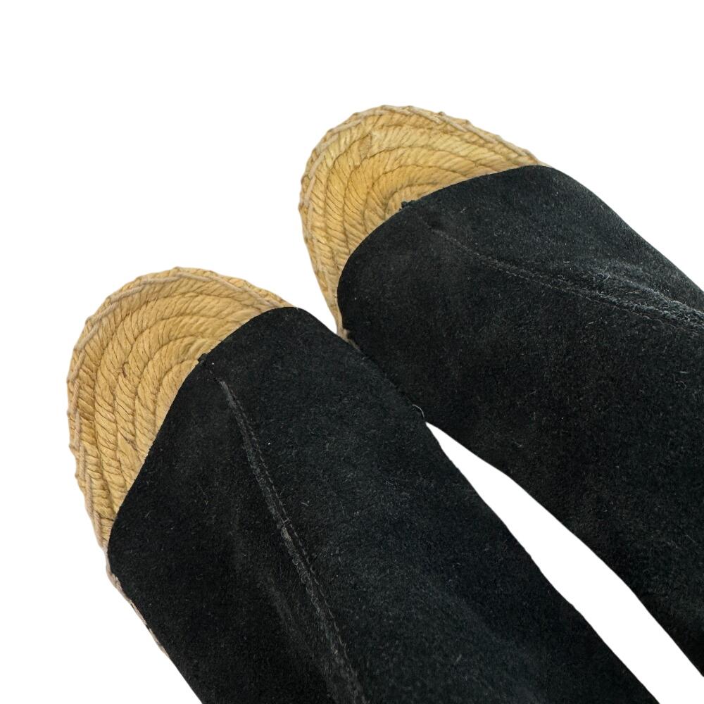 CELINE Wedge Sandals Espadrille suede Sandals black suede Used