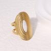 Anelli Metallo Acciaio Inossidabile Larghi Apribili per Donne Uomini Vintage Colore Oro Drip Oil Geometrici Regolabili Anello Dito Gioielli 2024