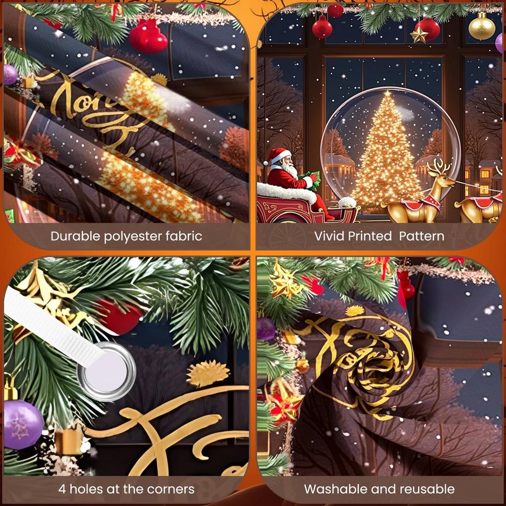 Large Polyester Merry Christmas Banner Outdoor and Home Garden Decorations for Holiday Party Backgrounds