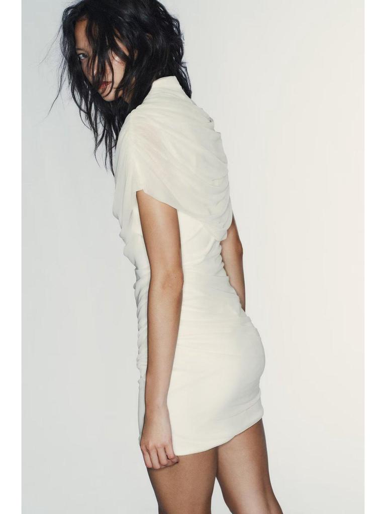 2025 European & American Style Women's Slim Fit Short Dress with Layered Decoration