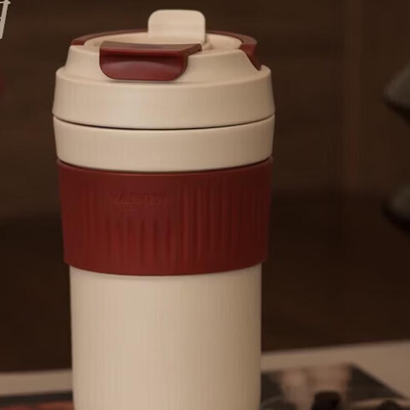 Vanow Portable Ceramic Lined Coffee Mug with Straw