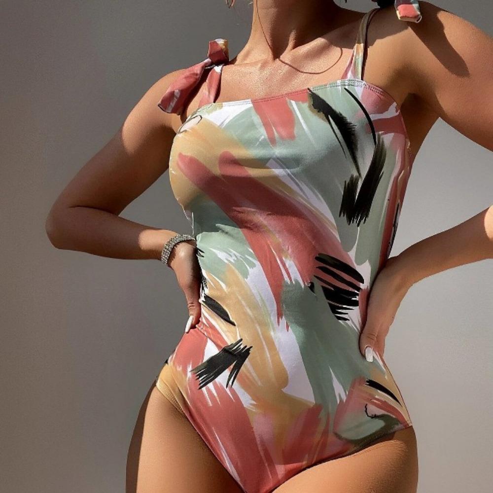 Girl Beauty Back Summer Sexy Women's Swimsuit Vacation Tight Double Shoulder Strap Bikini