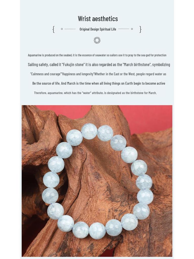 Aquamarine Simple Classic Women's Bracelet - Single Circle Ice Type