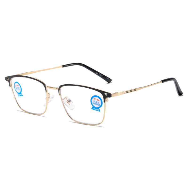 

New Retro Business Casual Anti-Blue Light Eyebrow Presbyopic Glasses for Elderly +150