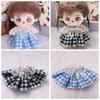 Lace Doll Clothes Dress Grid Plush Toys Clothes Toy Outfit 10cm Cotton Doll Clothes  Children Gift