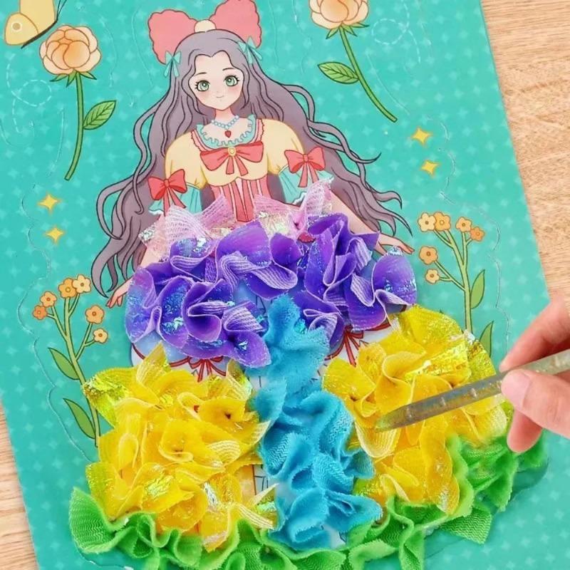 Kid Craft Toys DIY Painting Sticker Kids Art Girl's Drawing Poking Princess Handmade Educational Toys Children's Gifts Christmas