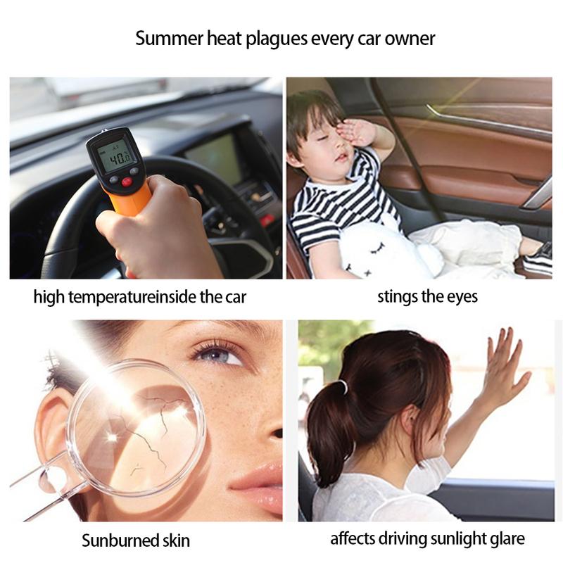 Foldable Sunshade for Auto UV Protection Dazzling Light Put It on The Windscreen Side or Rear Window Summer Protection Auto Film