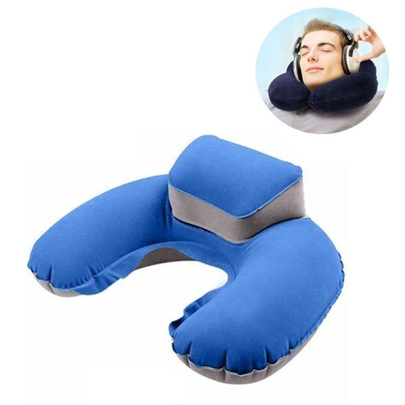 Luxurious Inflatable Travel Pillow Set With Eye Mask And Earplugs For Airplane Comfort