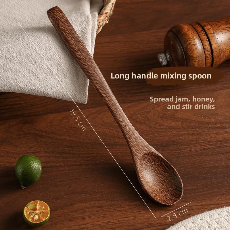 Wooden Spoon for Eating Food Grade Wooden Spoon Household Lacquerless Chicken Wing Wooden Spoon Honey Spoon