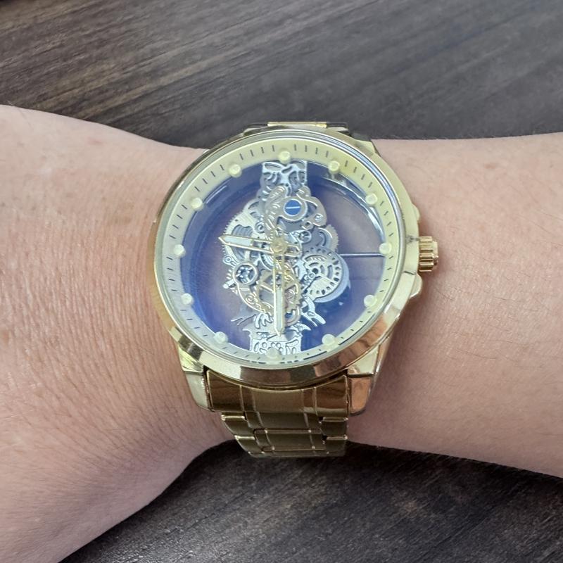 Luxury Brand Mens Watches Fashion Double-sided Hollow Dial Steel Quartz Wristwatch Waterproof Business Men's Clock