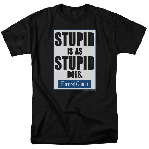 Forrest Gump Stupid Is Adult 18/1 T-Shirt Black Unisex T-Shirt L