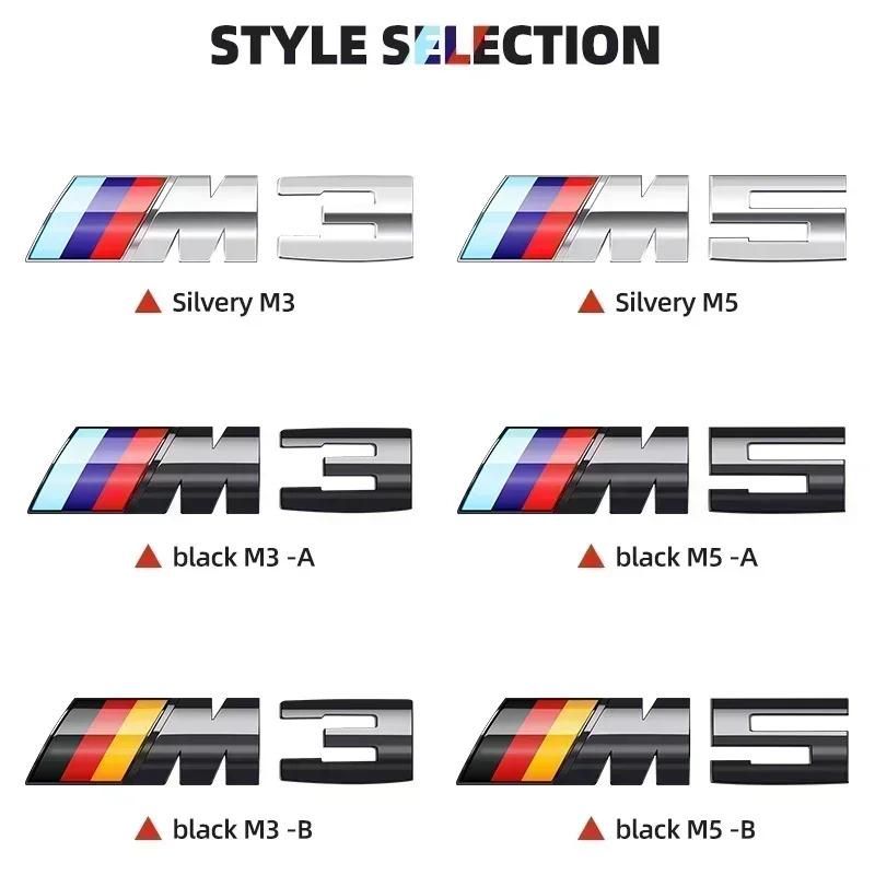 MCRB1 Metal Glossy Black Letters Car Rear Trunk Emblem Badge Sticker For BMW M Logo E60 E39 F10 F11 E61 F07 G30 E46 Accessories