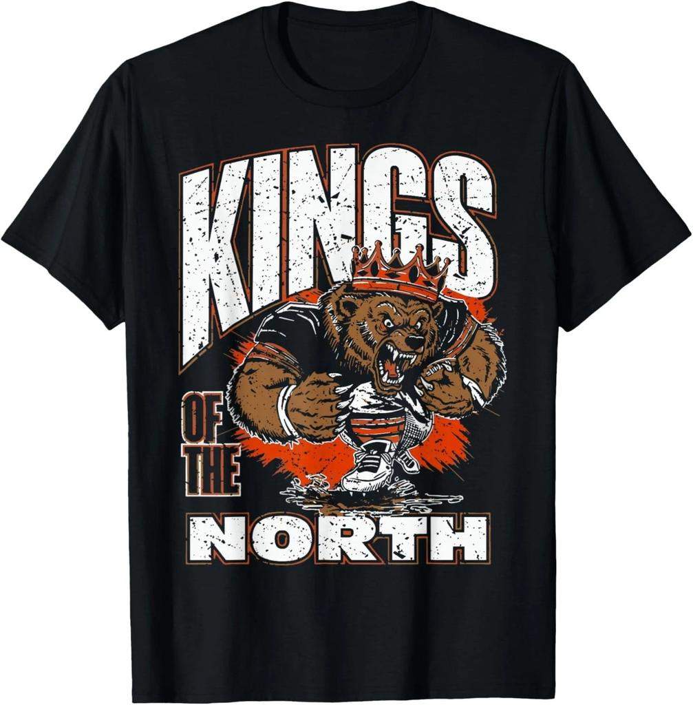 Funny Bear Retro Kings Of The North Mens Women 100% Cotton T-shirt Mens Tees Top
