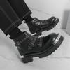 Men's Thick Soled Boots Autumn and Winter Fashion Designer Styles Work Office Black Plus Size High Top Leather Shoes New -46