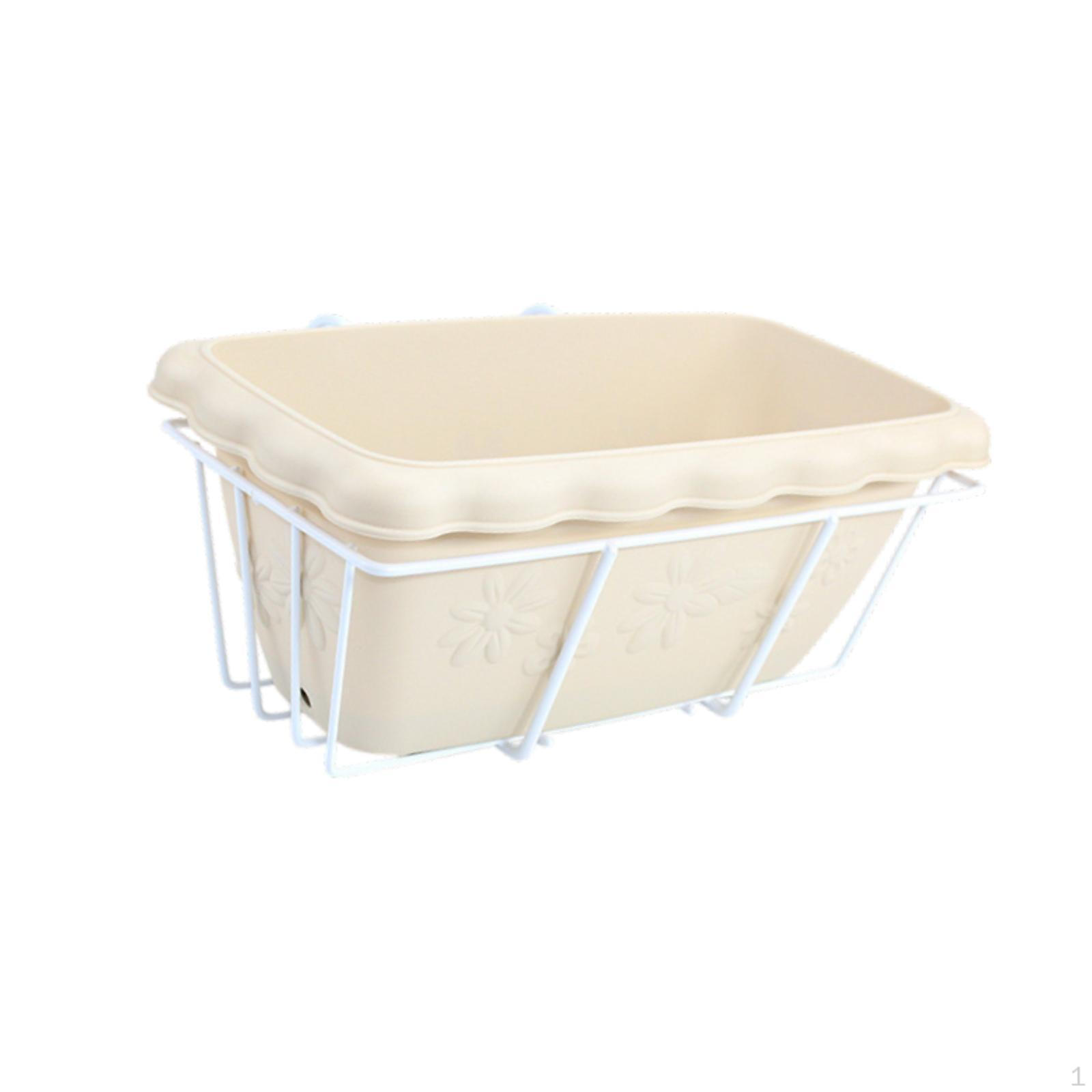 

Балконный перила цветочный горшок с поддоном и полкой для улицы beige and white