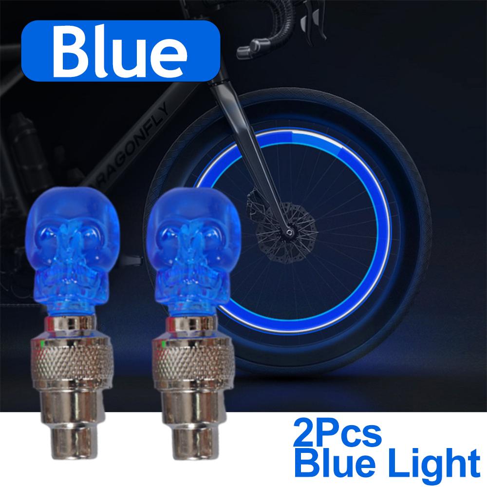 1 Pair Bicycle Lights Motion Sensor LED Lights Road MTB Bike Tire Valve Caps Wheel Spokes Light Bicycle Accessories Neon Flash