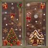 2Pcs/Set Static Cling Christmas Window Stickers Snowflakes Window Decals  Christmas Party Decor