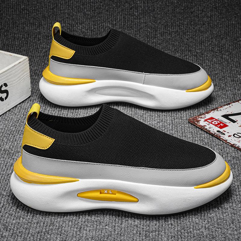 

Мужская обувь, летняя, дышащая, сетчатая, повседневная, спортивная обувь, мужская, на платформе, увеличивающая рост, универсальная, черная, носки 44