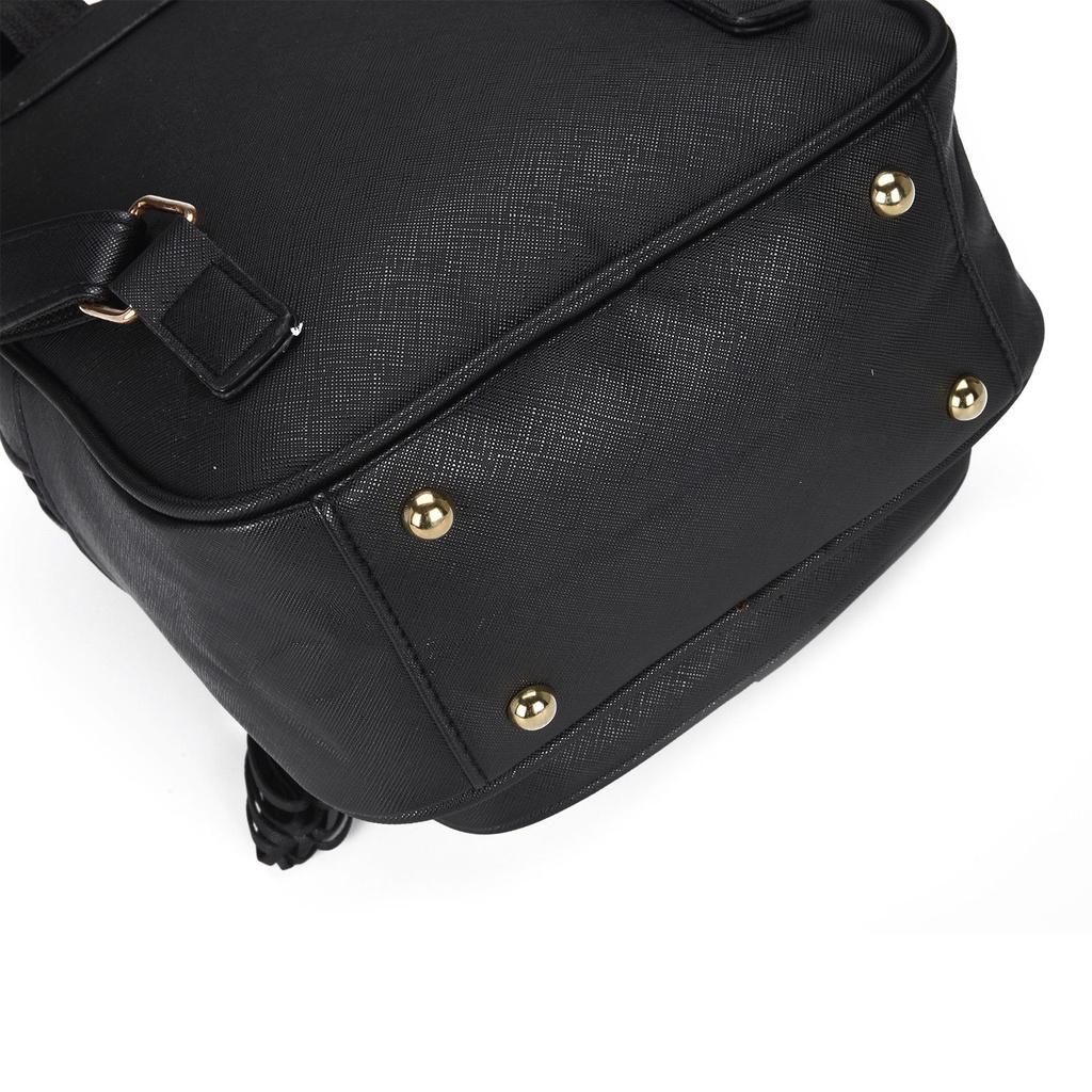 Elegant Women Pu Leather Braided Backpack With Adjustable Straps For Daily Use