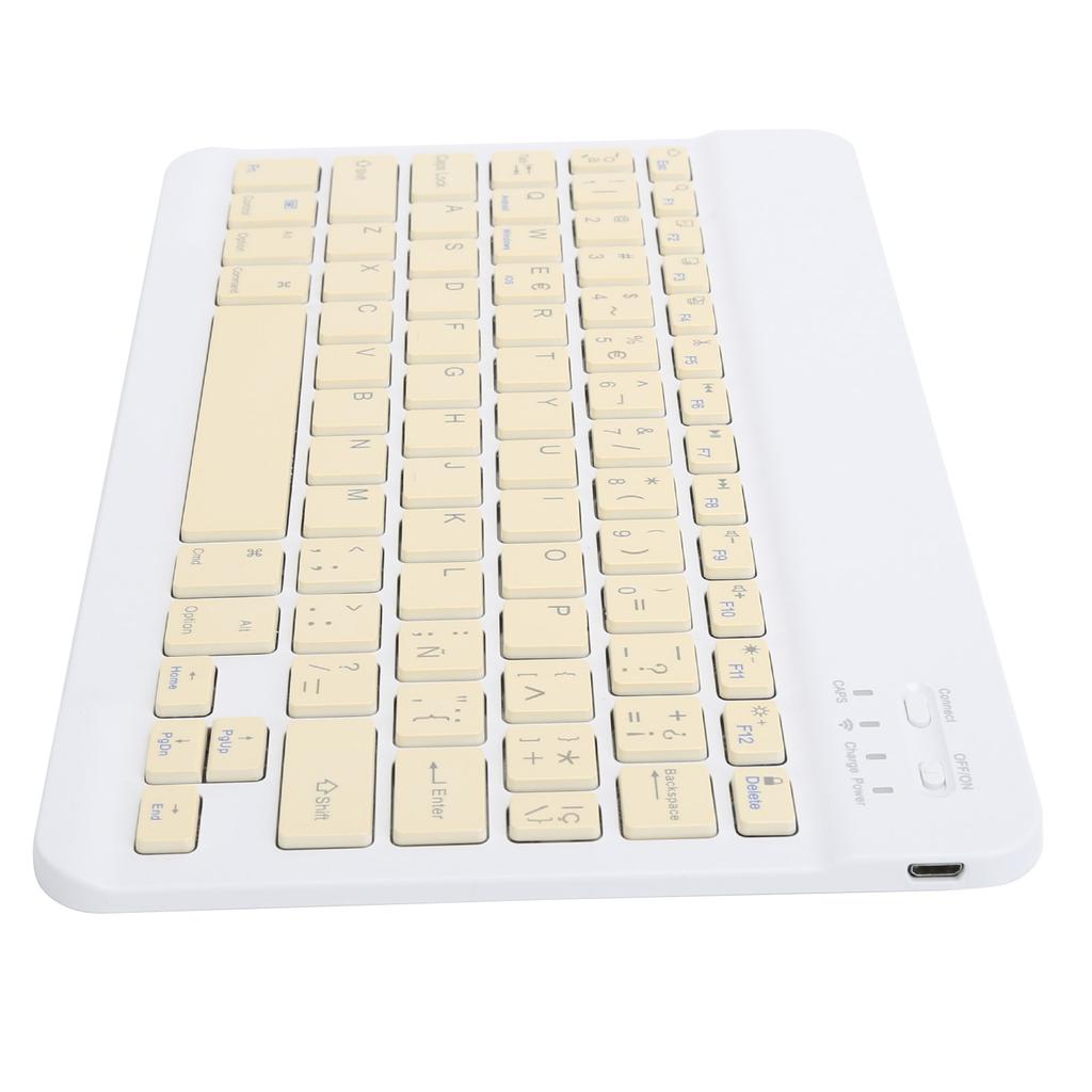 Bærbart Mini Trådløst Bluetooth Tastatur Spansk for IpadSamsungXiaomiHuawei Nettbrett PCGult
