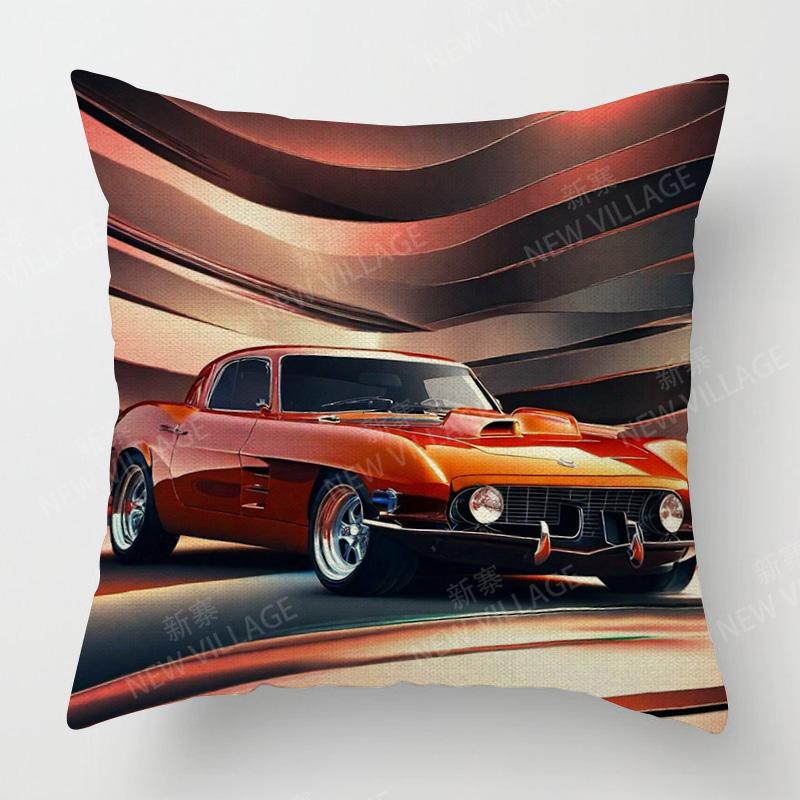 Moderne Schlichte Auto Illustration Kissenbezug Schlafzimmer Café Dekoration Anwendbarer Auto Kissenbezug 40X40Cm 45X45Cm