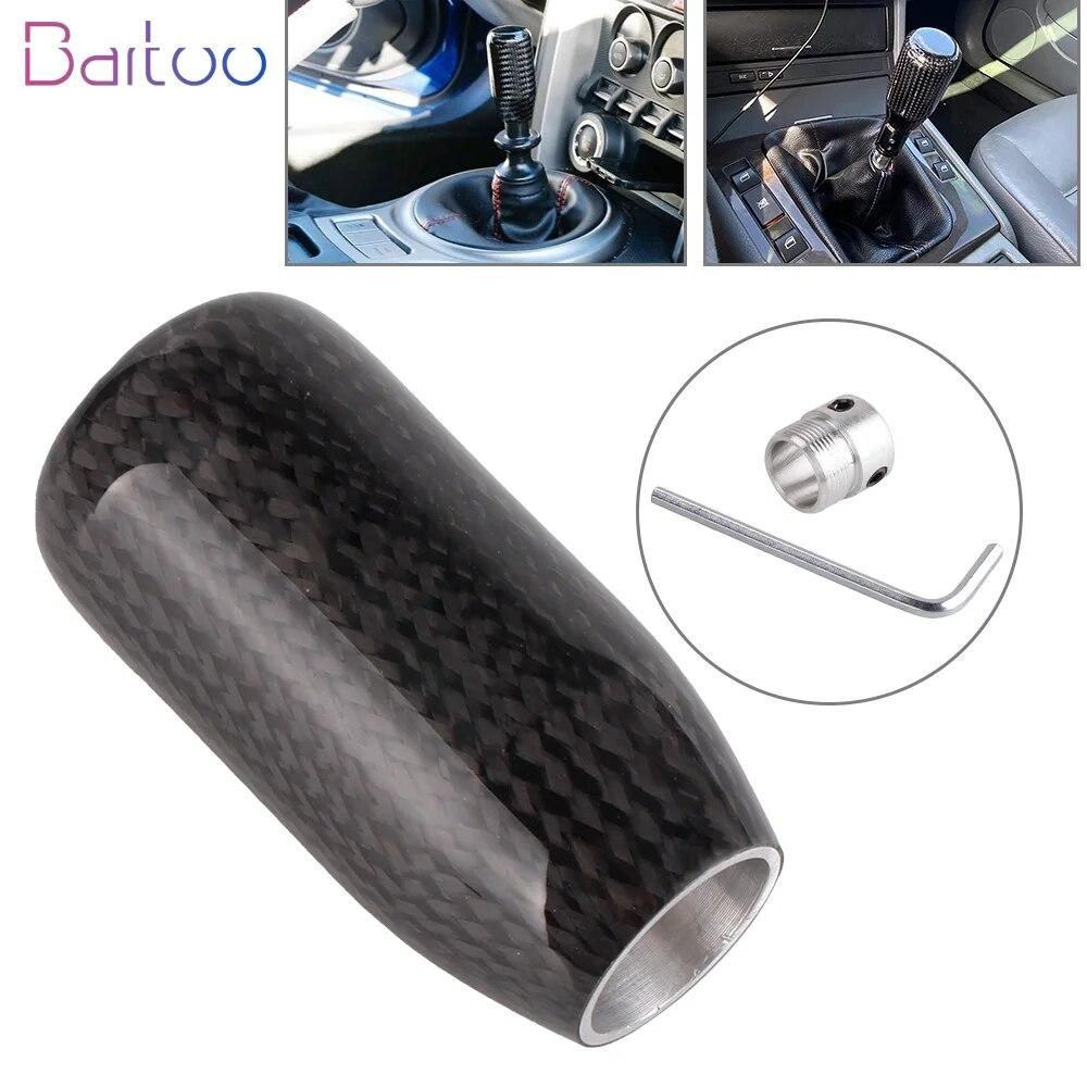 New Carbon Fiber Shifter Lever Head Gear Shift Knob Manual Transmission With Gear Knob Limiter Adapter Car Modification SFN113