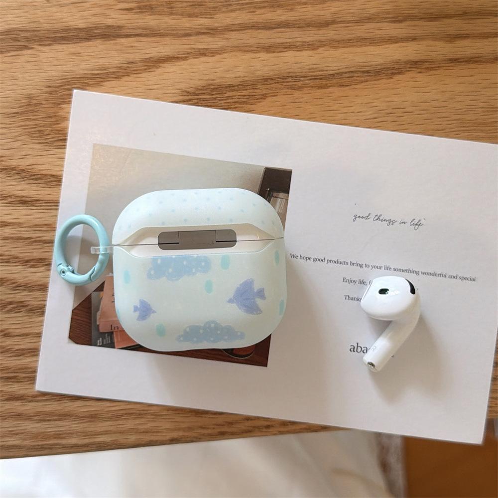 Light blue cloud bird cartoon earphone cover for Apple AirPods 1 /1 generation simple Bluetooth case PRO1/PRO