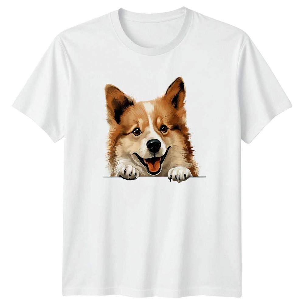 Cute Peeking Dog TShirt Corgi Dogs Birthday Gift For Him And Her S