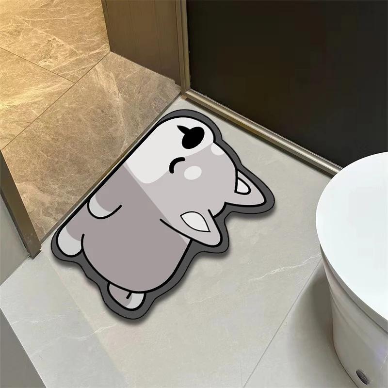 Diatom mud toilet door quick-drying door mat entry bathroom non-slip mat toilet absorbent floor mat