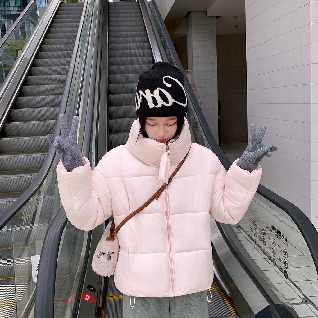 Winter new down cotton clothes short stand-up collar bread clothes small man large size Hong Kong style loose with coat women