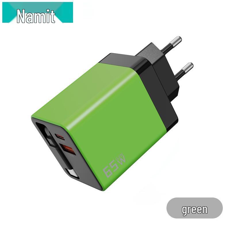 65W Gallium Nitride Charger with Retractable Cable for Apple Fast Charging