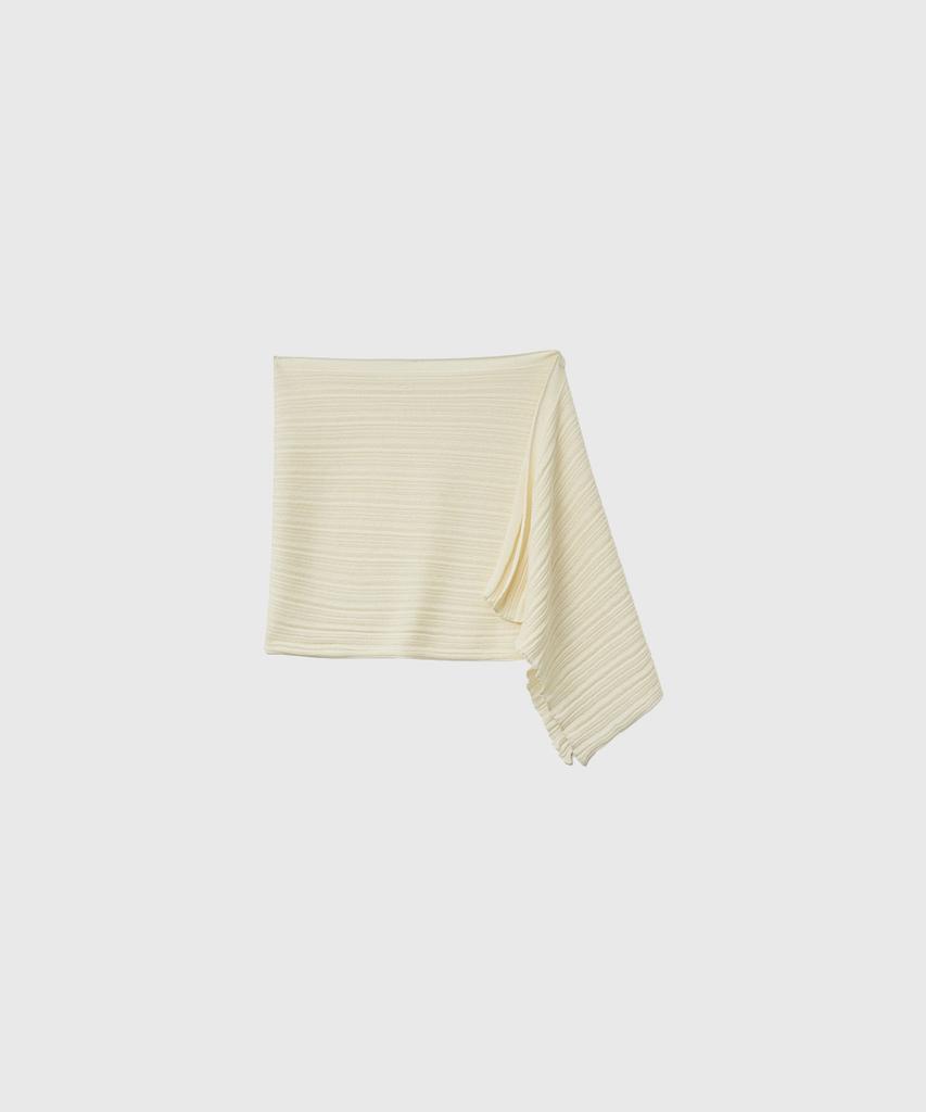 General Idea Pleated Knit Wrap Skirt [Cream] / Gf2Let529