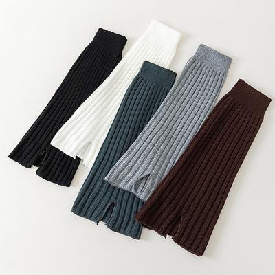 5pair Knitted Open Socks Cover Women'S Spring, Autumn And Winter Trend Thin Long Tube Leg Cover Stacking Socks Spice Girl Y2K Socks Cover